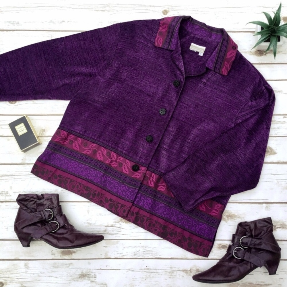Purple and Pink BOHO Jacket Coldwater Creek Size L